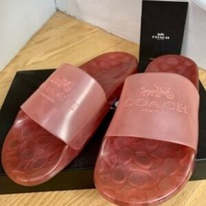 Coach Alyssa Pool Slides Pink Sz 8 Women